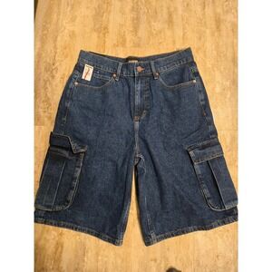 RSQ Men's Jort Cargo Denim Jorts Dark Wash Blue Size 31 NWT Y2K